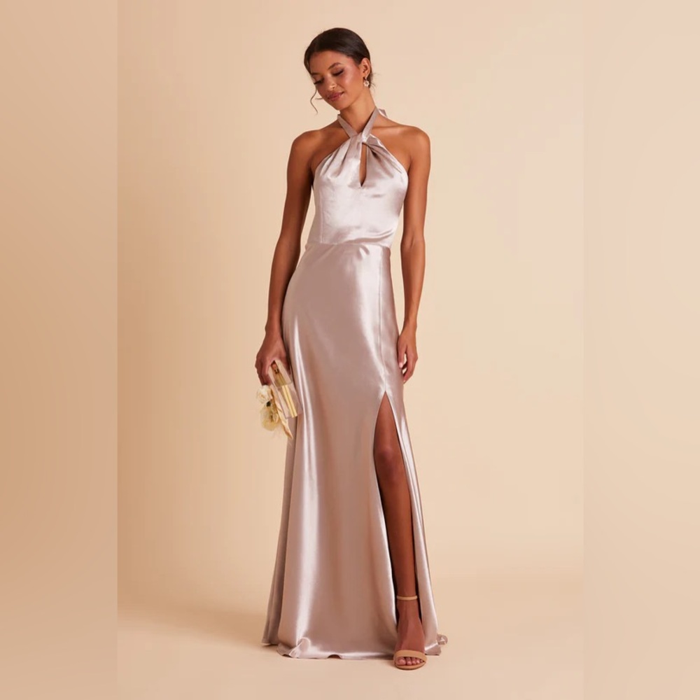 Birdy Grey Monica taupe satin dress